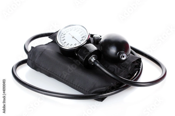 Fototapeta Black tonometer isolated on white