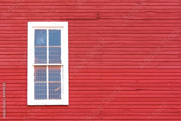 Obraz White Window on Red Siding