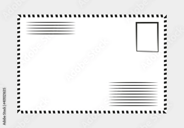 Fototapeta Postal de envío en fondo blanco.