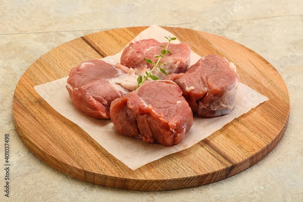 Fototapeta Raw pork tenderloin for cooking