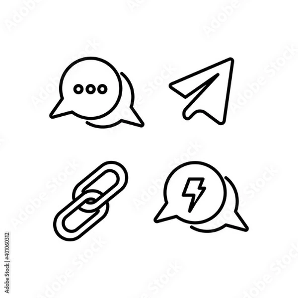 Fototapeta Linear direct message social media icons design isolated on white background