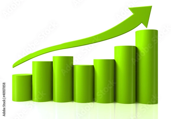 Obraz Growing bar chart from color blocks