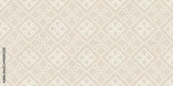 Fototapeta Background pattern with simple geometric ornament. Seamless wallpaper, texture. Vector graphic
