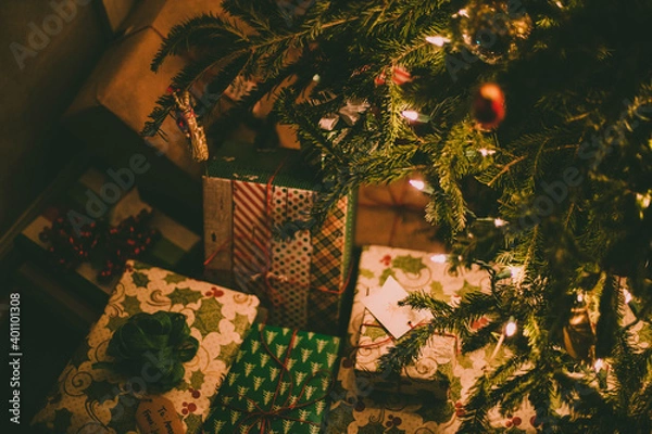 Obraz christmas tree with lights