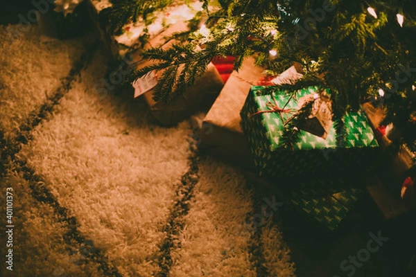 Obraz christmas presents under tree