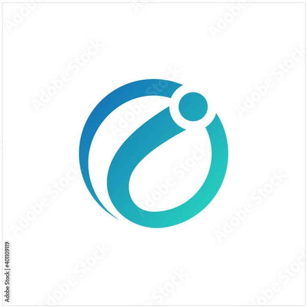 Fototapeta Letter I in circle logo icon design template elements - vector sign