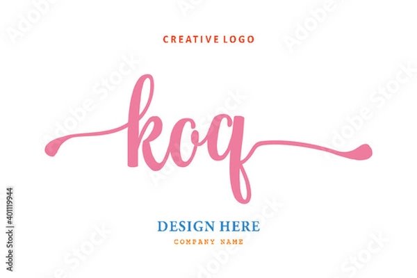 Fototapeta KOQ lettering logo is simple, easy to understand and authoritative