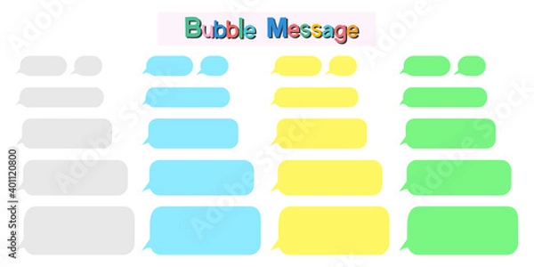 Fototapeta Message chat bubbles set on white background.