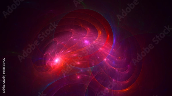 Obraz 3D rendering abstract multicolor fractal light background