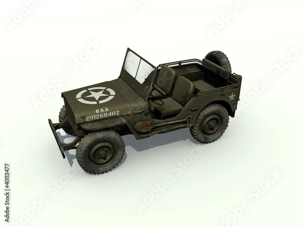 Obraz 3D Isolated Willys Jeep