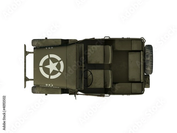 Obraz 3D Isolated Willys Jeep