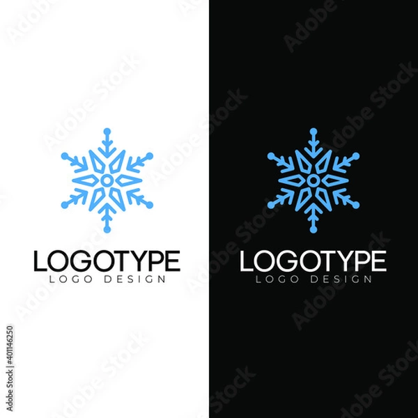 Fototapeta snow logo design frost logotype and icon vector template