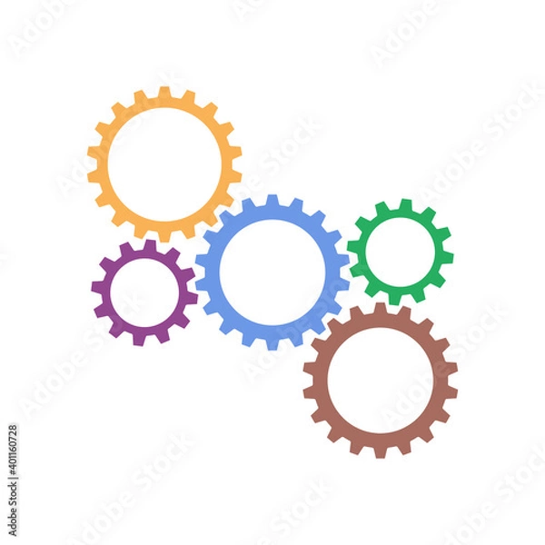 Fototapeta Vector gear relationship for business concepts. Can be used for info-graphic, advertising printing, website, modern template, education template stock vector illustration