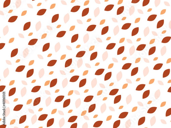 Obraz Seamless Leaf Pattern with Orange and Brown Spots