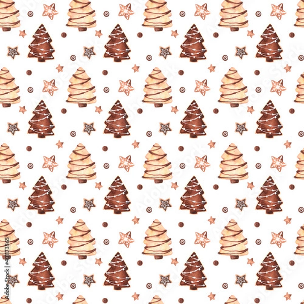 Obraz christmas seamless pattern with cookies