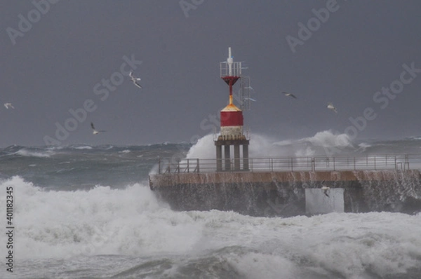 Obraz storm storm surges in the Tyrrhenian Sea