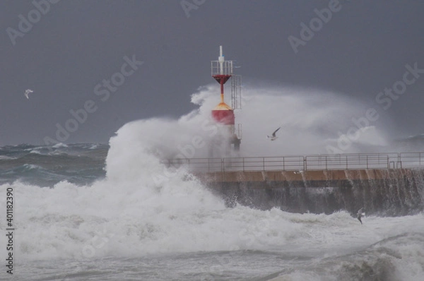 Obraz storm storm surges in the Tyrrhenian Sea