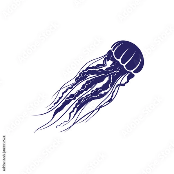 Obraz Jellyfish design vector illustration, Creative Jellyfish logo design concepts template, icon symbol