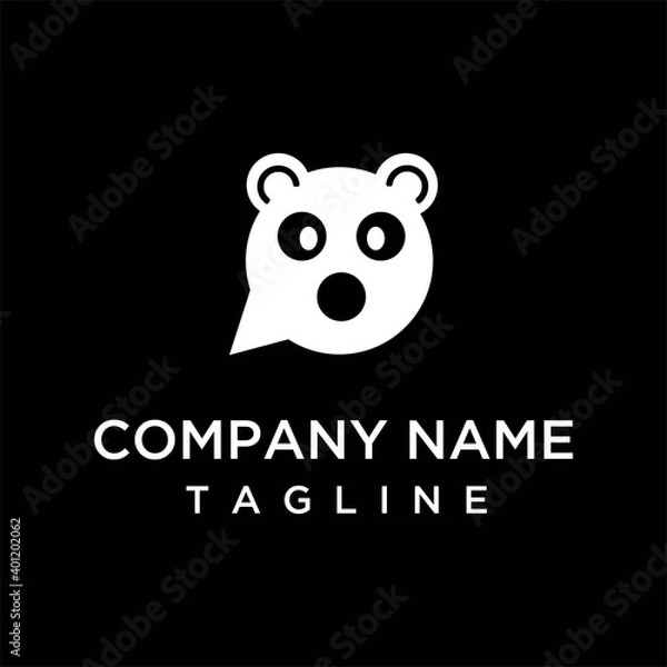 Obraz Panda head message logo, panda head logo design vector illustration, panda logo design template vector stock illustration