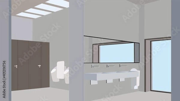Obraz Vector of modern Interior of a public bathroom