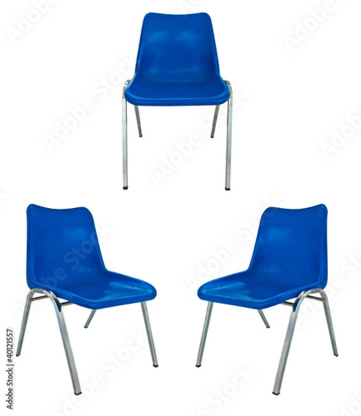 Obraz plastic chairs on white background