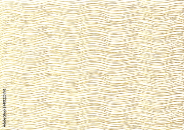 Fototapeta Gold luxurious line pattern with hand drawn lines. Golden wavy striped, Abstract background, vector illustration