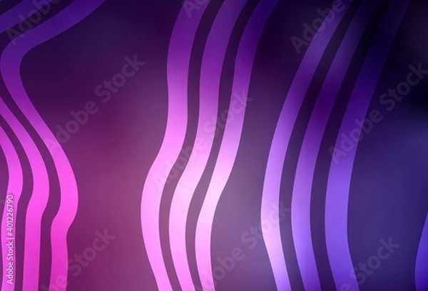 Fototapeta Dark Pink vector template with curved lines.