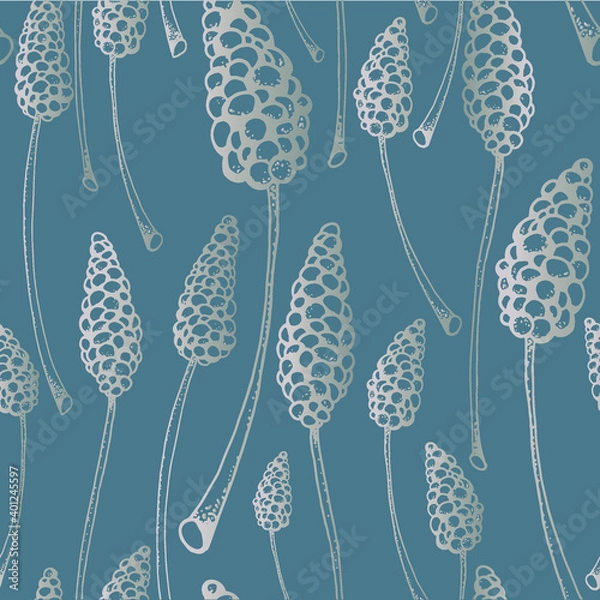 Obraz Muskari, grape hyacinth seamless vector pattern