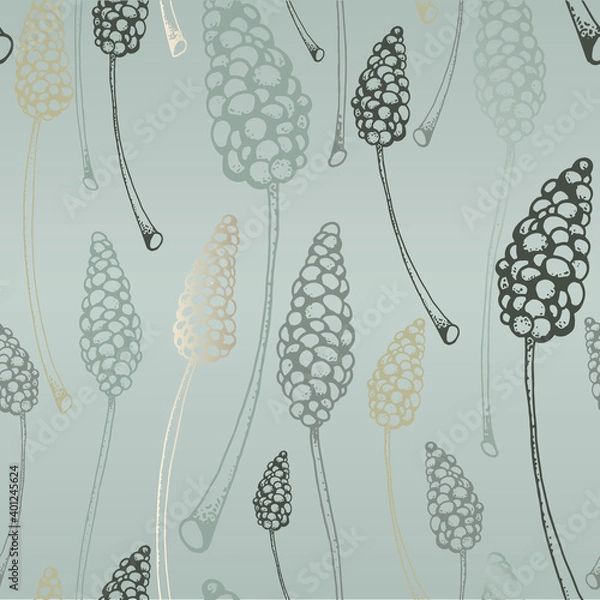 Obraz Muskari, grape hyacinth seamless vector pattern