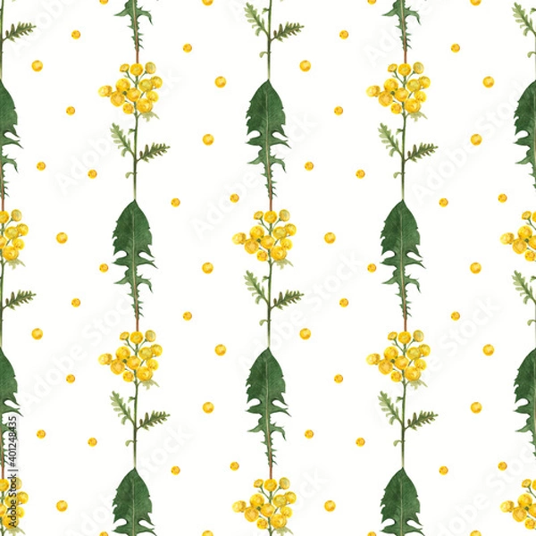 Obraz seamless watercolor floral pattern with dots