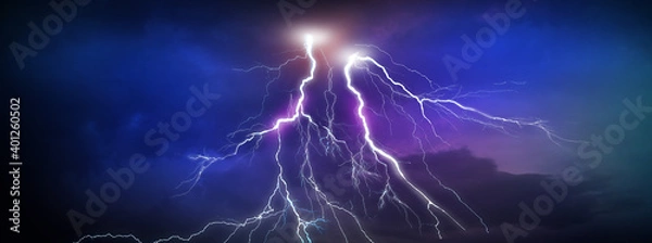 Obraz Lightning, thunder cloud dark cloudy sky