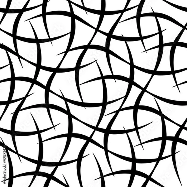 Obraz vector illustration of design background with wavy black stripes intersect with each other on the white backdrop