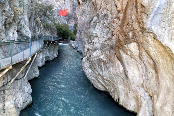 Obraz Saklikent Canyon is the longest and deepest canyon in Turkey. Its length is 18 kilometers.