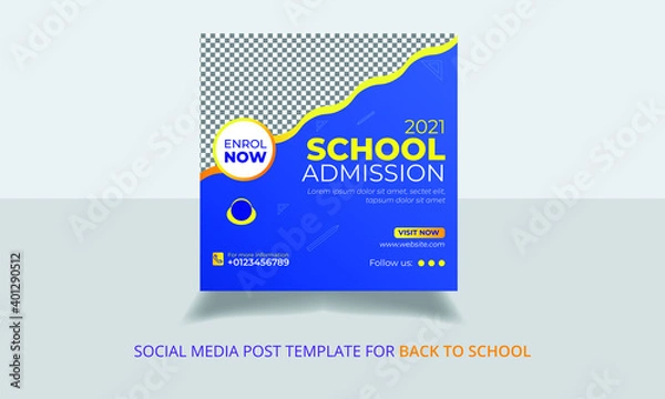 Obraz Back To School Social Media Post Template Design