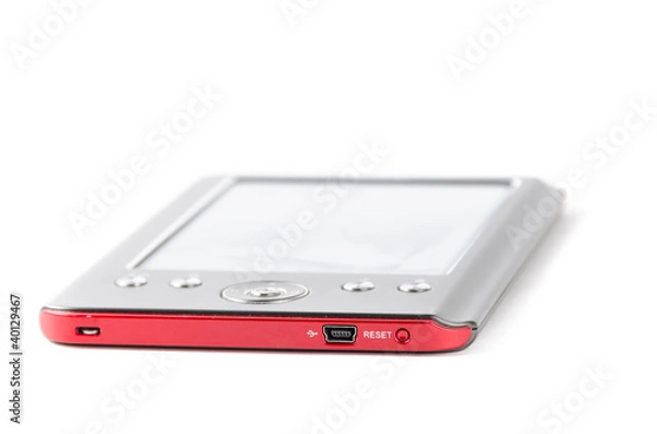 Fototapeta E-book on a white background, side view