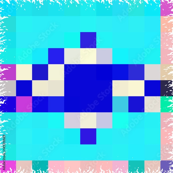 Fototapeta Blue pink pop abstract background with squares