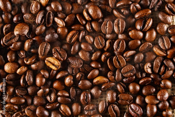 Fototapeta Freshly roasted coffee. Suitable as background.