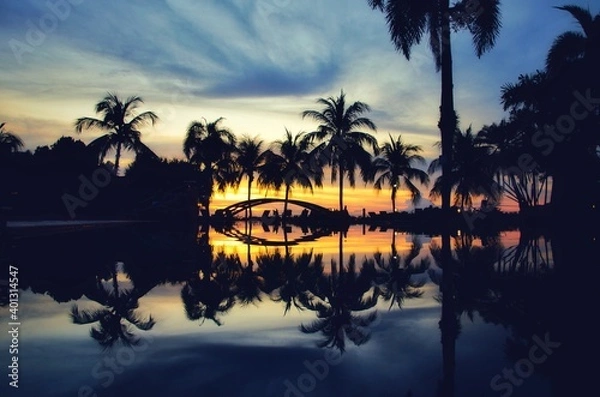 Obraz sunset on the river