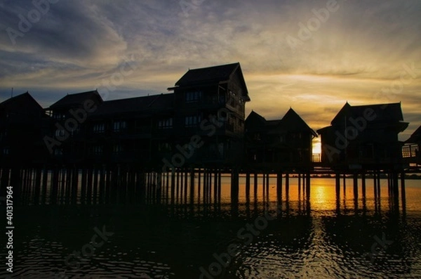 Obraz sunset over the river