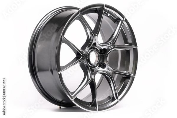 Obraz Beautiful car wheels isolated on white background