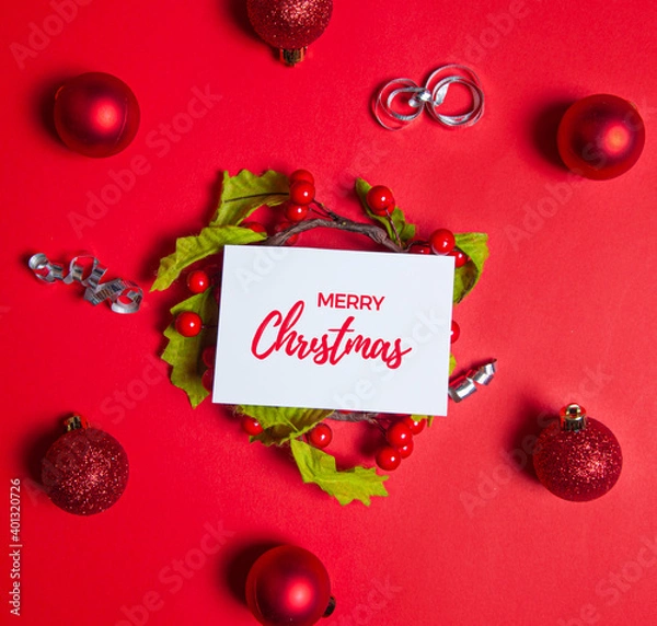 Obraz christmas card with christmas balls