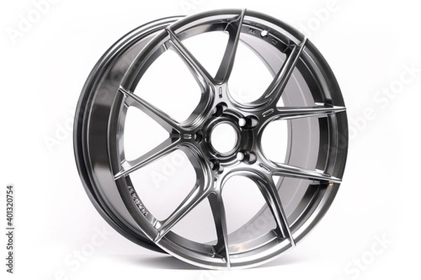 Obraz Beautiful car wheels isolated on white background