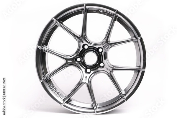 Obraz Beautiful car wheels isolated on white background