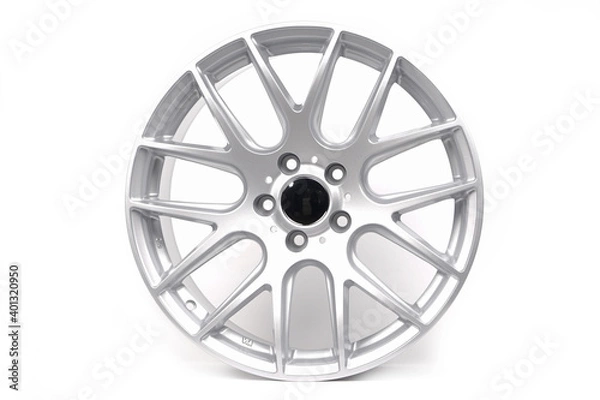 Obraz Beautiful car wheels isolated on white background