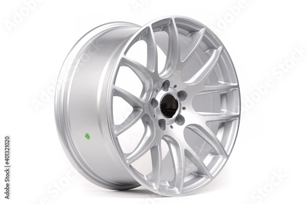 Obraz Beautiful car wheels isolated on white background