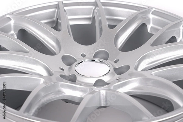 Obraz Beautiful car wheels isolated on white background