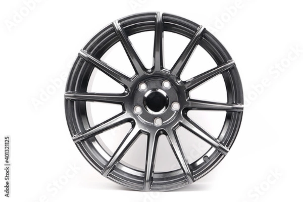 Obraz Beautiful car wheels isolated on white background