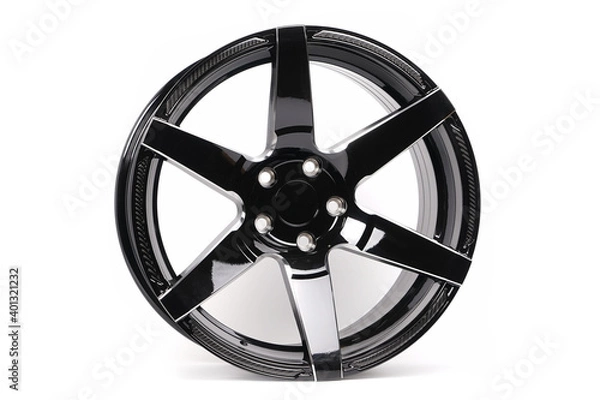 Obraz Beautiful car wheels isolated on white background