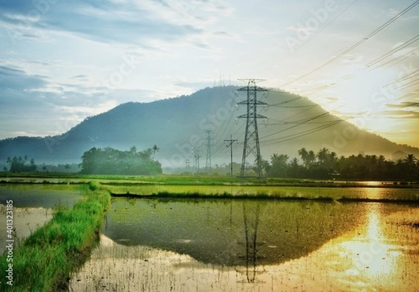 Obraz sunset over lake