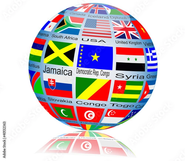 Obraz Iinternational flag globe.Vector